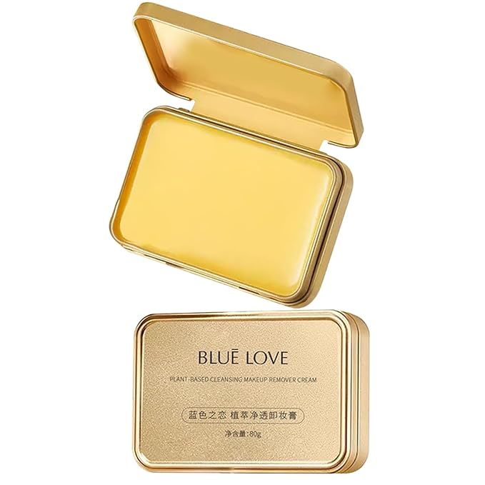 BLUE LOVE Gold Melt Balm Makeup Remover - Transforming Cleanser with Natural Botanicals, Gently Dissolves Waterproof Makeup & Impurities, Nourishing Face Cleanser for All Skin Types