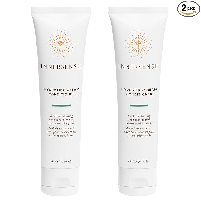 INNERSENSE Organic Beauty - Natural Hydrating Cream Conditioner | Deep Hydration, Nourishing, For Dry, Thick Hair | Non-Toxic, Cruelty-Free, Clean Haircare (2 Pack - 2 fl oz | 59.1 mL each)