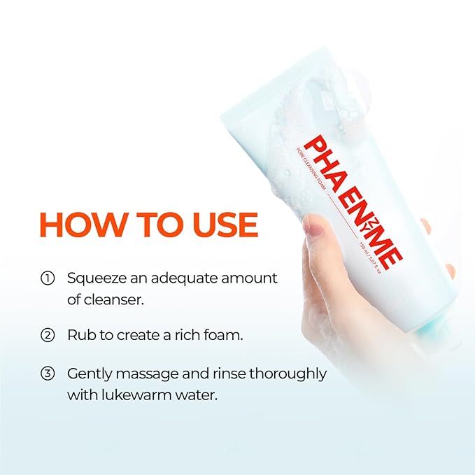 Cell Fusion C PHA Enzyme Pore Cleansing Foam – Face Wash for Acne-prone Skin, Blackheads & Clogged Pores, TOTARAXIN & Papain Enzyme, 5.07 fl.oz / 150ml