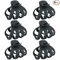 Big Claw Large Hair Claw Clips for Thick and All Hair Types, Matte Octopus Jaw Clips with Strong Hold for Women and Girls, 6 Packs (Black)