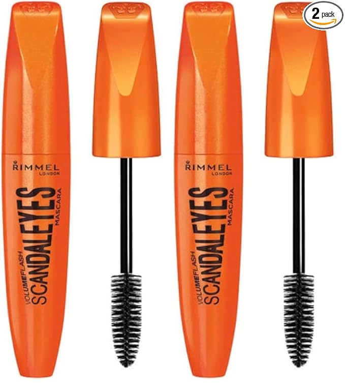 Rimmel Scandaleyes Mascara, Black, 0.41 Fl Oz (Pack of 2)
