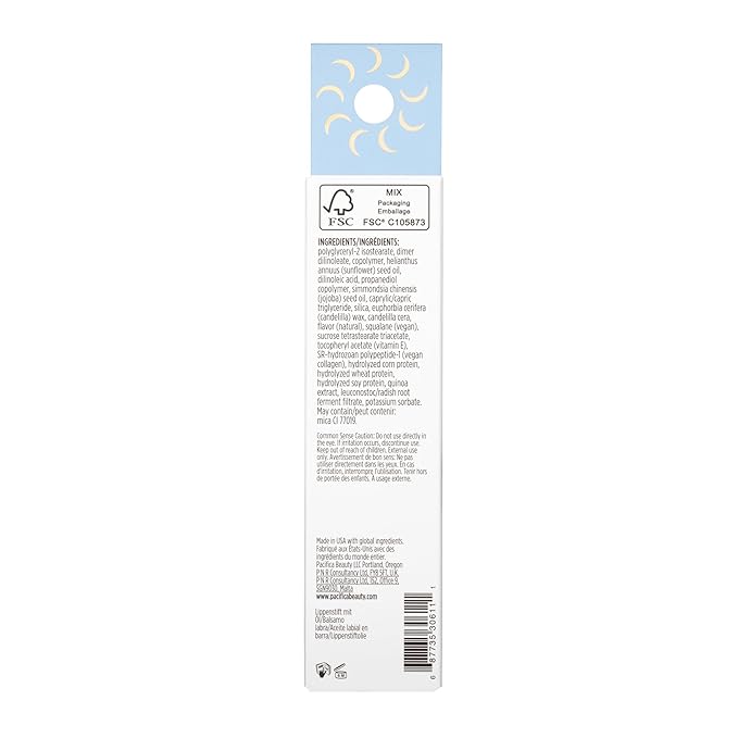 Pacifica Hydrating Lip Balm Gift Set – Flavored Lip Balm Glow Baby Tangerine, Wake Up Beautiful Lavender Lemon & Vegan Collagen Vanilla Trio, 3-Pack