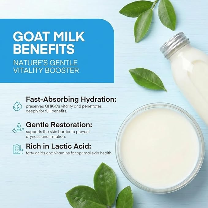 Jeune Jolie GHK-Cu Copper Peptide Goat Milk Face Cream with Honey - Advanced Barrier Repair Moisturizer with Peptides - Hydration for Dry, Sensitive Skin - Firms, Soothes & Smooths - 2oz