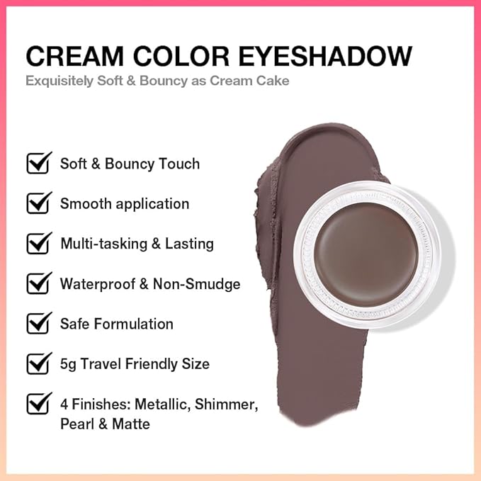 FeiCuiYun Single Cream Chocolate Matte Eyeshadow Palette Makeup, Natural Single Mini Instant Holographic Eyeshadow For Women, Sombras Crema Para Ojos, Talc, Paraben & Cruelty Free, 720