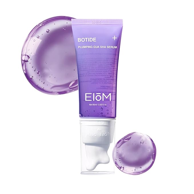 Botide Plumping Serum + Built-in Ceramic Gua Sha – 2-in-1 Daily Sculpting & De-Puffing Routine 20 Types of Peptides + 8-Type Hyaluronic Acid Firming K-Beauty Serum (2.02 fl.oz)