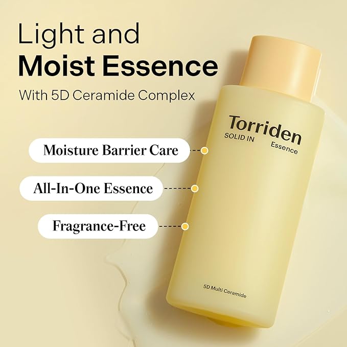 Torriden SOLID IN Ceramide Essence 100ml (3.38 fl. oz.) | For Deep Hydration, Moisturizing, Improving Skin Barrier | 5 Types of Ceramides & Panthenol for Dry and Sensitive skin