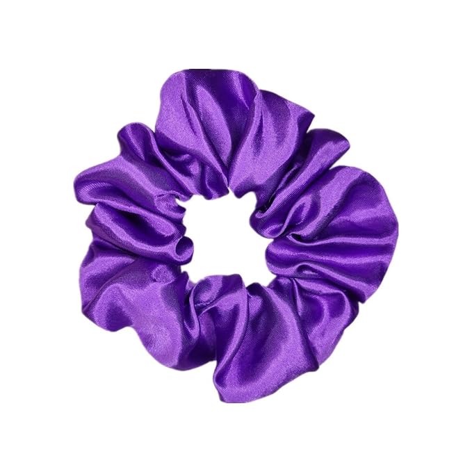 12 Pcs Satin Silk Scrunchies Soft Hair Ties Fashion Bands Bows Hair Ropes Elastic Bracelet Ponytail Holders Hair Accessories for Women and Girls (4.5 Inch, Assorted Purple)