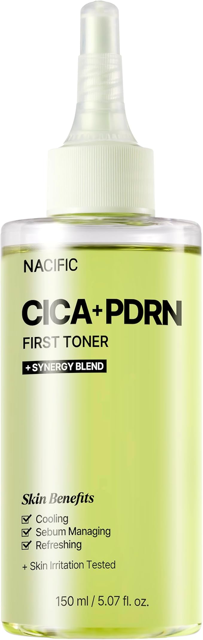 NACIFIC CICA PDRN First Toner 5.07 fl oz 150ml, Centella Asiatica & PDRN for Sensitive Skin, Cooling Spot Toner, Balancing & Soothing Korean Skincare