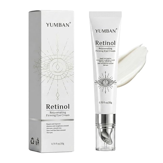 Retinol Eye Cream with Caffeine for Dark Circles and Puffiness, Anti-Aging Under Eye Cream for Wrinkles & Fine Lines, Fast-Absorbing Firming Eye Serum for Sensitive Skin, 0.7 Fl Oz