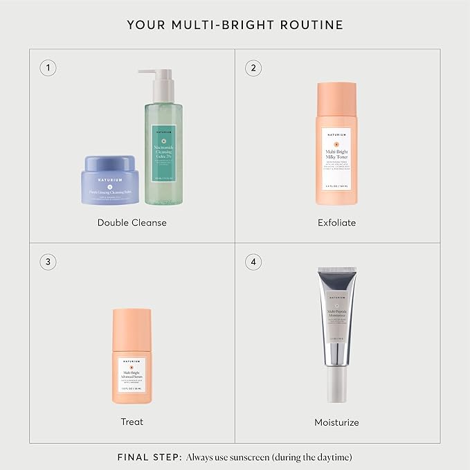 Naturium Multi-Bright Advanced Serum, Exfoliating Skincare for Radiant Glow with L-Arginine, Lactic & Glycolic Acid, 30 mL / 1.0 fl oz