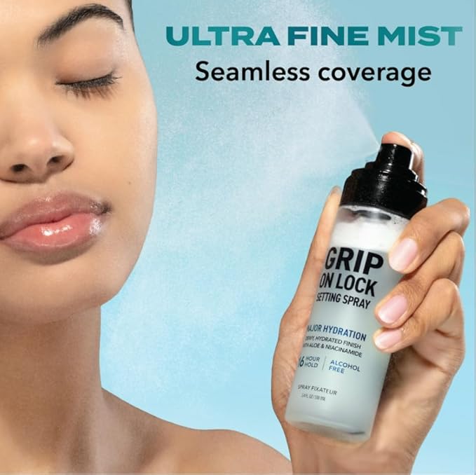 Hard Cand-y Grip On Lock Setting Spray, Alcohol-Free, 16 Hour Hold, Dewy Finish, Hydrating