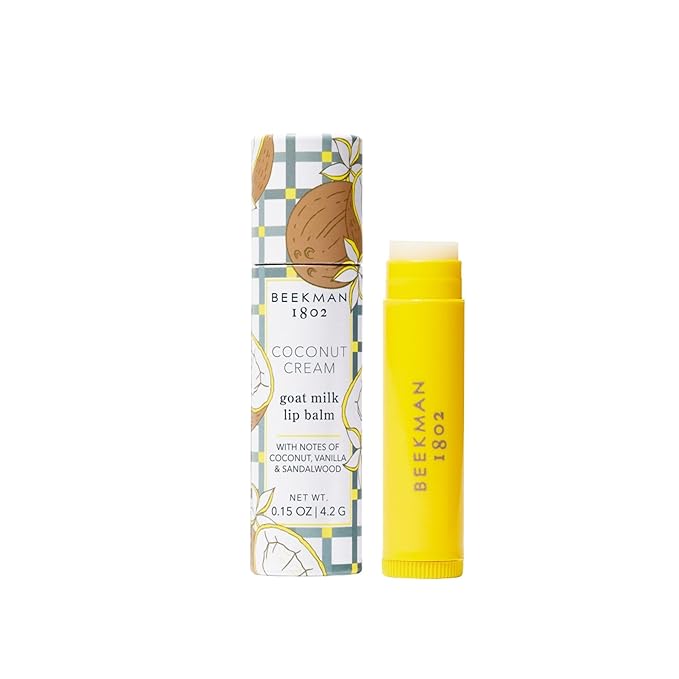 Beekman 1802 Goat Milk Lip Balm – Moisturizing Lip Balm for Dry, Chapped Lips – Sensitive Skin Safe – Coconut Cream – 0.15 oz (Pack of 3)