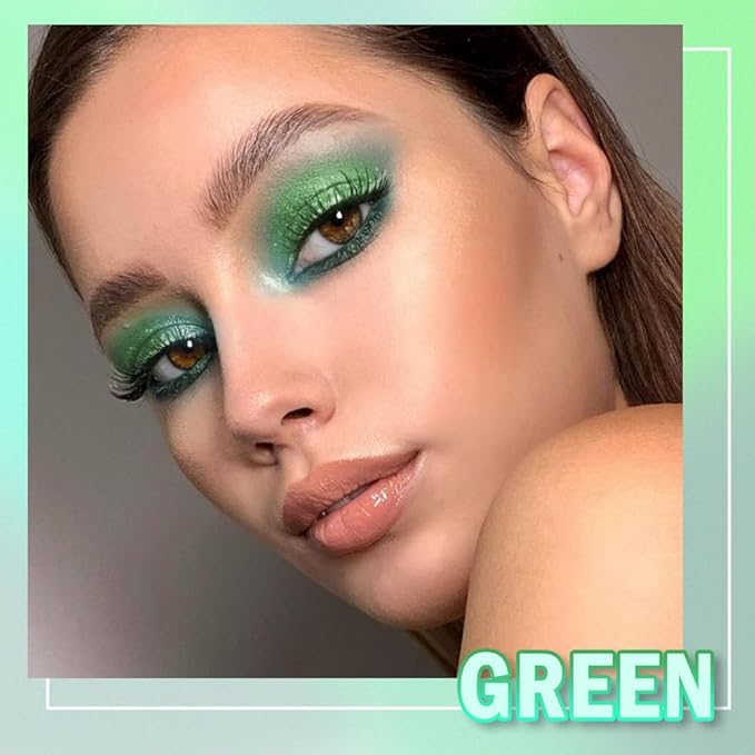 WanTuoluo 9 Colors Green Smoky Matte Shimmer Eyeshadow Palette with Mirror for Eye Makeup,High Pigmented Eye Shadow Primers Powder Palet de sombras de ojos