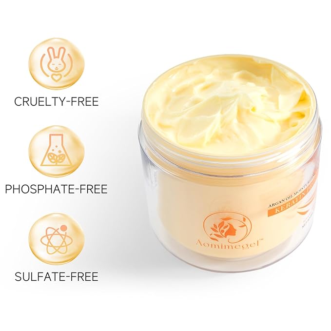 Collagen Hair Mask,Deep Repair Conditioning Argan Oil Hair Mask for Damaged Hair Treatment, Deep Conditioner Hydrating Hair Masque for All Hair Types 16.9 oz 500ml