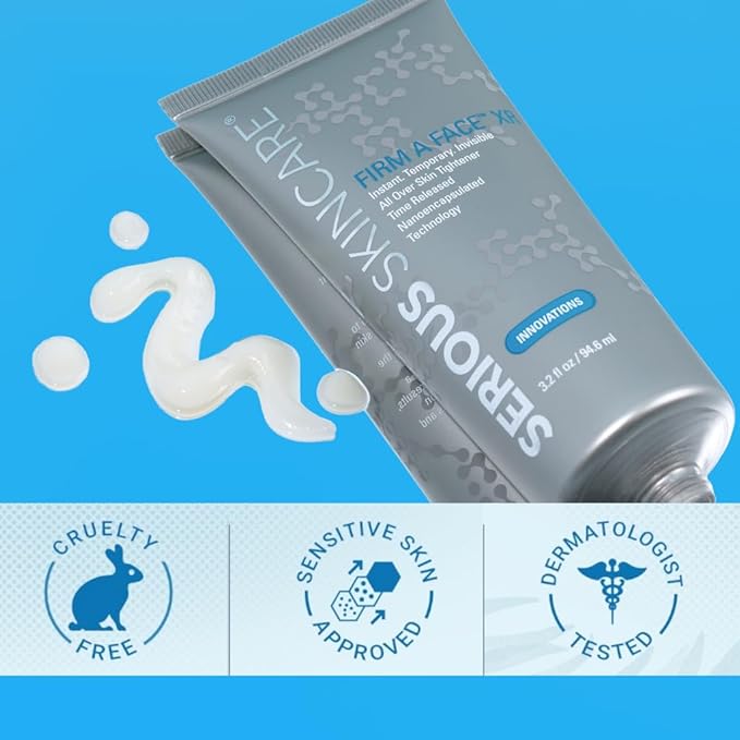 Serious Skincare Firm A Face XR - Instant Temporary Skin Tightener - Invisible Lift for Face and Neck with Retinol - Anti-Aging to Reduce the Look of Fine Lines, Wrinkles and Large Pores - 3.2 Fl Oz