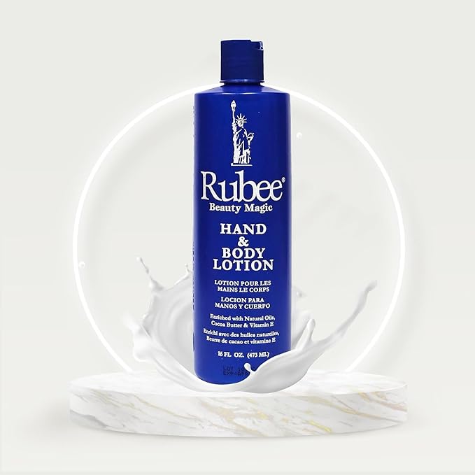 RUBEE Body & Hand Lotion - Pack of 2 Non-Greasy Lotion for Women & Men - 16 oz Cacao Butter Lotion for Extremely Dry Skin - Vitamin E Moisturizer