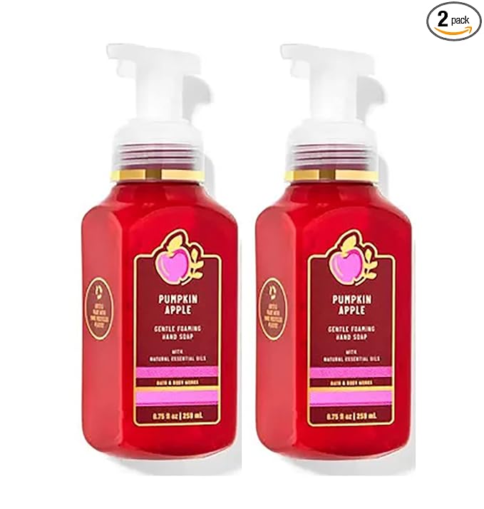 Bath & Body Works Bath and Body Works Pumpkin Apple Gentle Foaming Hand Soap 8.75 Ounce 2-Pack (Pumpkin Apple) 17.5 fluid_ounces, 17.5 Fl Oz