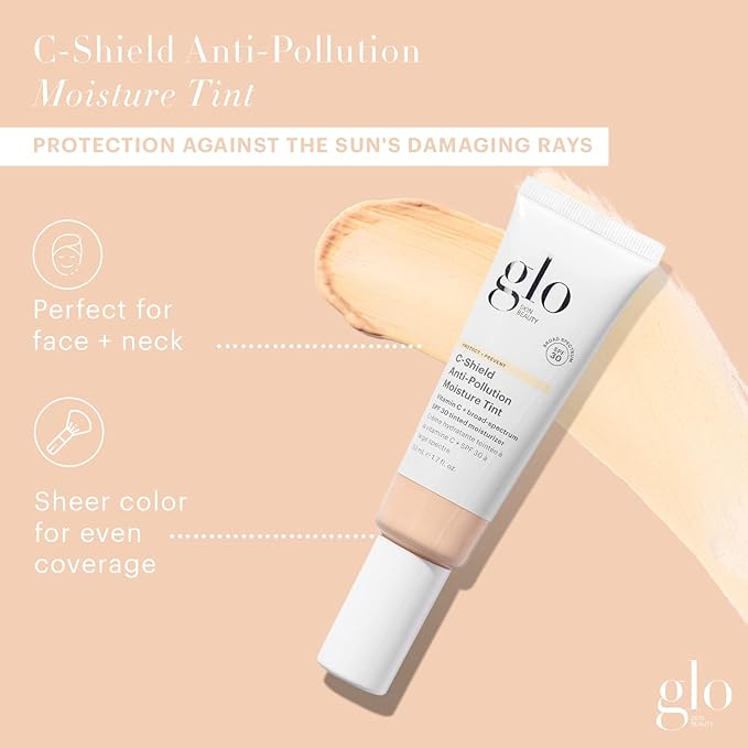 Glo Skin Beauty C-Shield Anti-Pollution Moisture Tint SPF 30, 1N-Fair – Tinted Moisturizer with SPF, Lightweight Tinted Sunscreen for Face, Vitamin C & Squalane, Dewy Sheer Coverage, All Skin Types