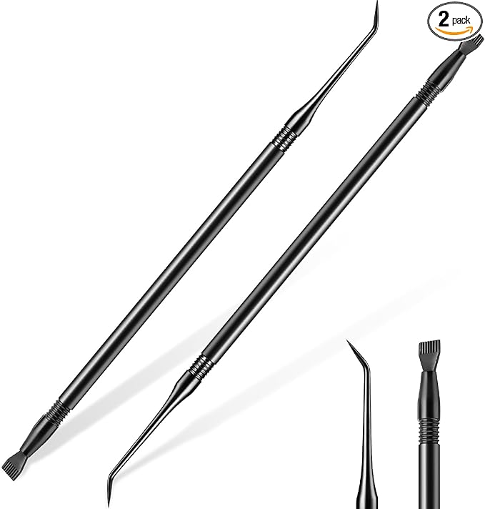 Chumia 2 Pcs Lash Lift Tool, Lash Separator Tint Stainless Steel Metal Lift Rods Beauty Tool with Comb for Eyelash Eyebrow Perming Tinting Curling Extensions Supplies(Black)