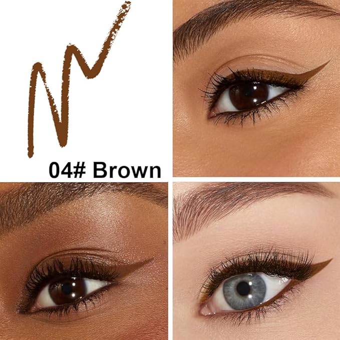 Retractable Creamy Eyeliner Eyeshadow Sticks for Eye Makeup, Ultra Pigmented Mechanical Eye Pencils, Smudge Proof Matte Satin Finish Formula, Longlasting, Vegan & Cruelty-Free (6 Pcs-Light Brown-04)