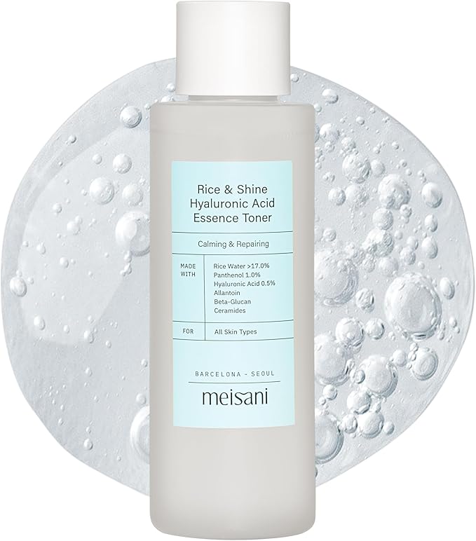 Rice & Shine Hyaluronic Acid Essence Toner - Hydrating Brightening Facial Toner with Ceramides and Panthenol| Korean Vegan Skincare | 5.07 fl.oz.