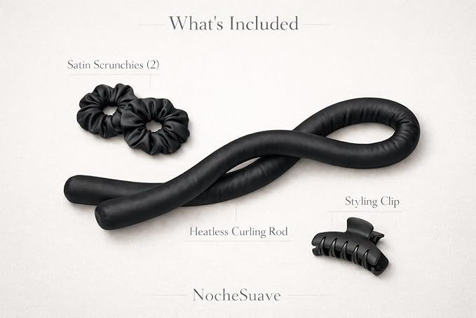 NocheSuave Heatless Curls Overnight Hair Curler, Satin Curling Rod Headband, Heatless Curlers to Sleep In, Soft No Heat Hair Curlers for Long & Medium Hair