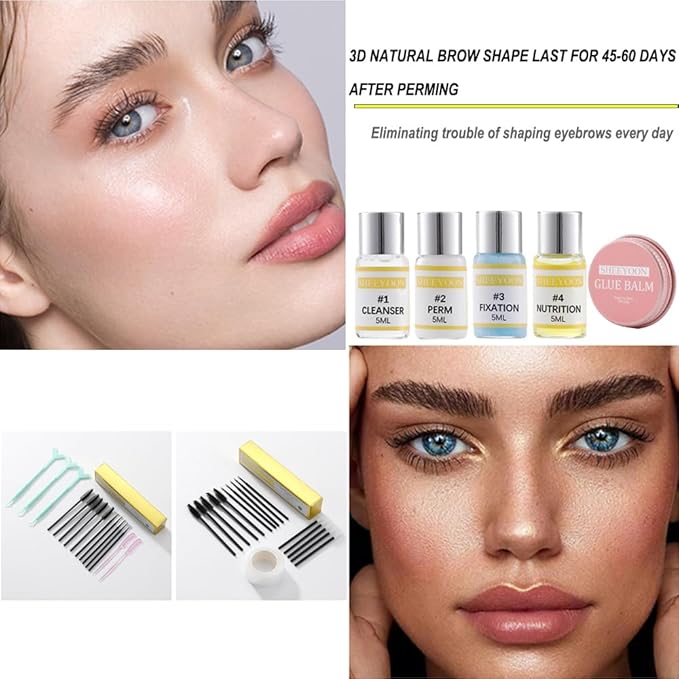 SHEEYOON Brow Lamination Kit, Professional With Keratin, Lift and Shaping for 3D Natural Fuller Thicker Wild Eyebrows, Long Lasting Results for 6 Weeks (26 Piece Set)