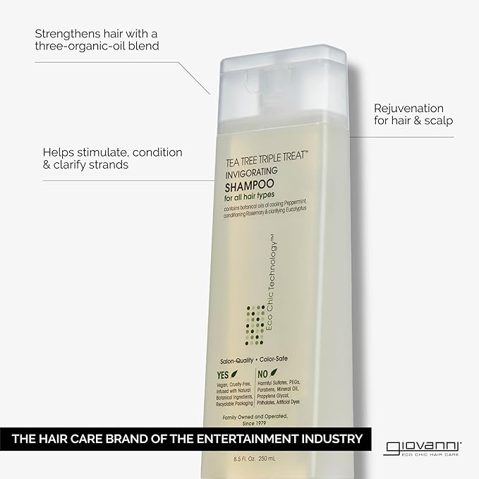 Giovanni Hair Care Products Shampoo Tea Tree Triple Treat, 2 Fluid Ounce