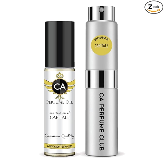CA Perfume Duo Impression of Capitale For Women And Men Perfume Layering Set Long Lasting Travel Size EDP + Body Oil Roll-On Bottle 0.27 Fl Oz+0.33 Fl Oz