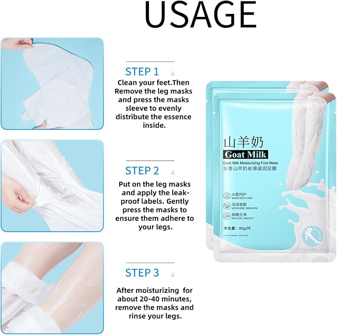 5 Pairs Hydrating Long Leg Foot Masks,Long Leg Foot Masque,Foot Peeling Mask,Moisturizing Nourishing Exfoliating Foot Mask for Women/Men