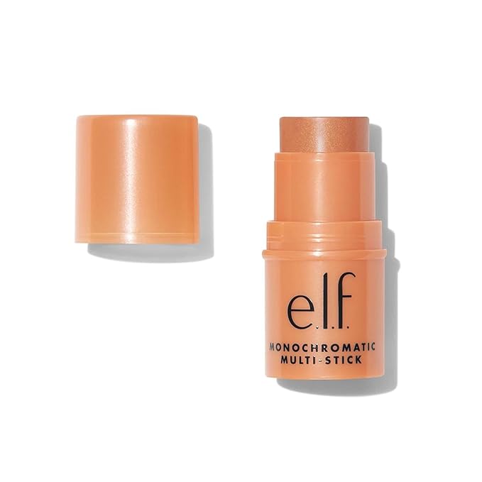 e.l.f. Monochromatic Multi Stick, Travel-Sized Luxuriously Creamy & Blendable Color, For Eyes, Lips & Cheeks, Vegan & Cruelty-Free, Glowing Mango, 0.17 Oz