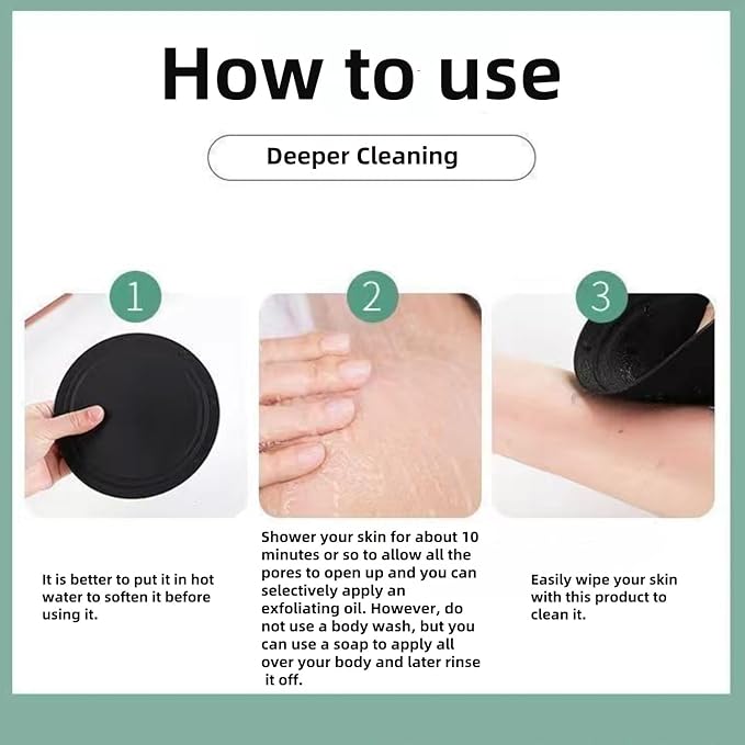Exfoliating Body Scrubber for Shower, Smooth Skin, Eco Friendly Exfoliating Body Scrubber, Dead Skin Remover,Body Polish,Treatment of Keratosis Pilaris for Adults Child Unisex (3 Pack-Black)