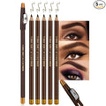 FeiCuiYun 5Pcs Wooden Hard-Core Eyebrow Pencils for Women, Dark Brown Eyebrow and Eyeliner Pencil, Long Lasting Waterproof and Sweat-Proof, Beginner Makeup Brow Pencil, Create a Natural Eye Brow