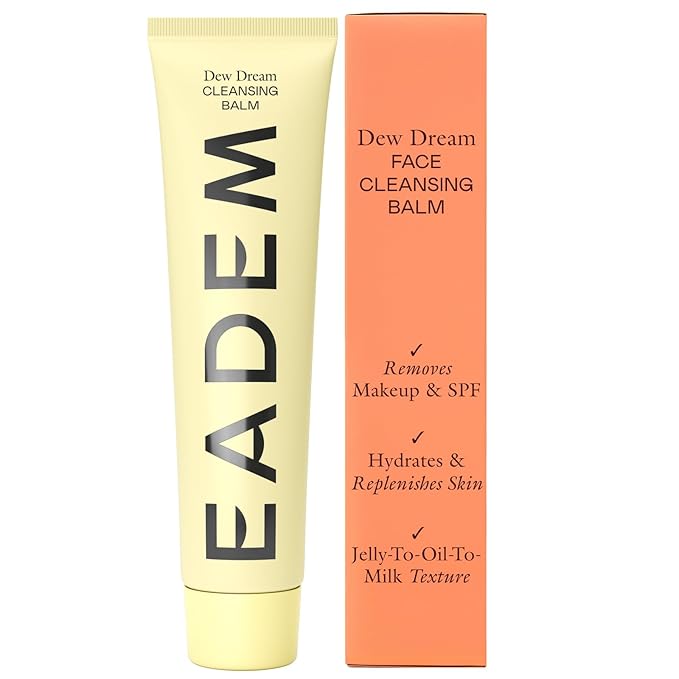 EADEM Dew Dream Hydrating Cleansing Balm & Makeup Remover with Moringa & Tiger Grass, Facial Cleanser & Skincare Moisturizer, Skin Care Make Up Remover Balm, 3.4 oz