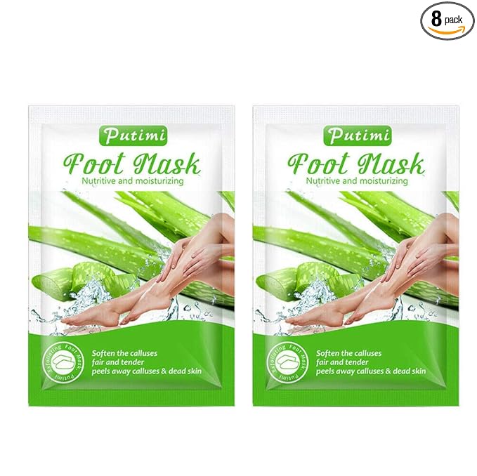 Magik Foot Peeling Mask Baby Soft Cracked Heels Remove Dead Skin Calluses (Aloe, 4 Pairs)