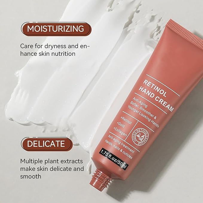 Retinol Hand Cream Firming Anti-Aging Hand Lotion with Collagen, Retinol Moisturizer for Aging & Dry Cracked Hands, Care & Protects Skin, Nails & Cuticles(1pc)