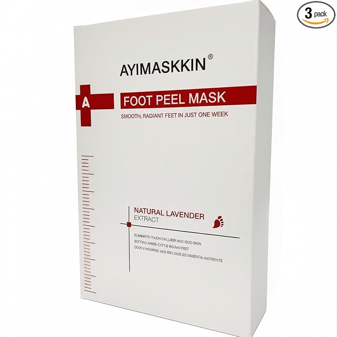 Peeling Foot Mask 3 Pack | Lavender Extract Foot Peel for Dead Skin Removal & Heel Repair | Dermatologically Tested
