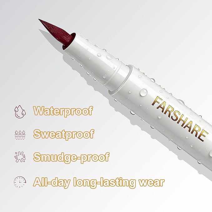 Ultra Fine Liquid Eyeliner Pencils- Slim Felt Tip for Precise Eye Lines, Waterproof, Smudge Proof & Quick-Drying, Winged Liner and Inner Corner. Long Lasting All Day Makeup, Smooth & Lightweight.