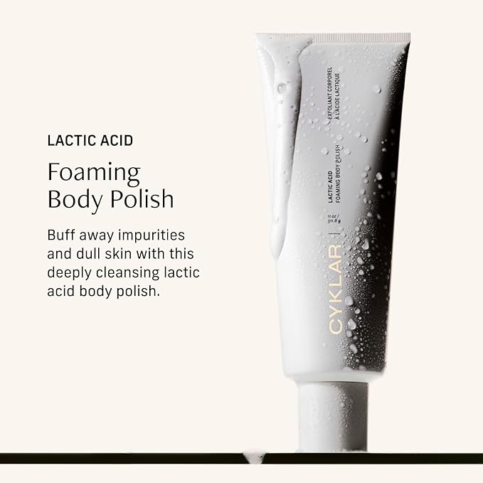 Cyklar Lactic Acid Body Polish – Chemical Exfoliator with AHAs & Volcanic Pumice – Added Glycerin for Skin Hydration – Fragrance-Free, 11 fl oz