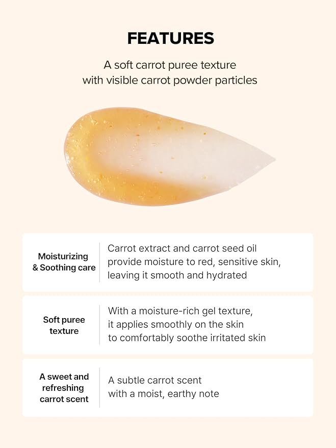 SKINFOOD Carrot Carotene Food Mask, Korean Skincare Wash-Off Mask for Soothing & Moisturizing, Carrot Seed Oil & Beta-Carotene, 120g / 4.23 fl.oz.