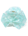ACECHA Cute Bow Claw Clip - 3.1 Inch Sparkly Hair Claw Clips for Women, Non-slip Hairclips for Thin and Thick, Elegant Hair Accessories for Wedding Prom Party (Green)