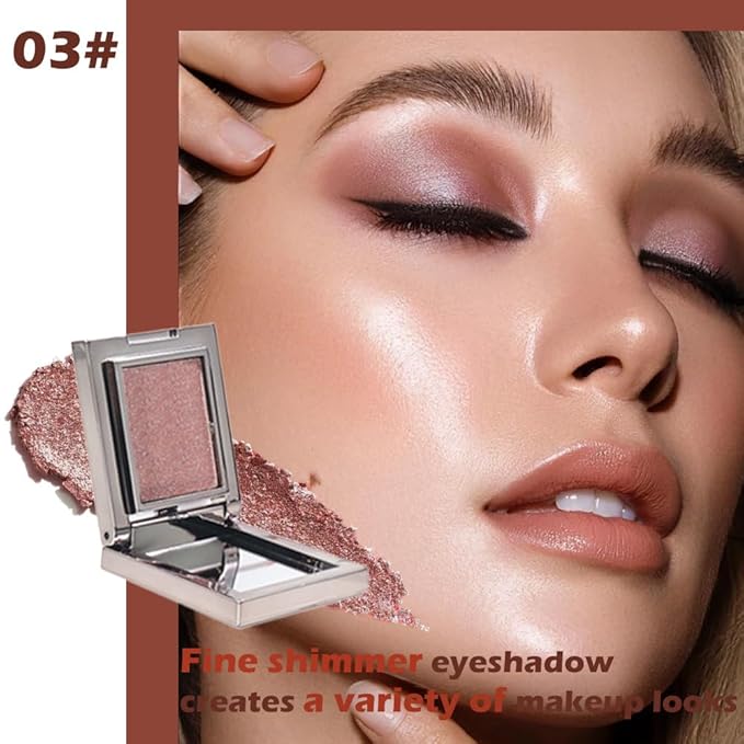 CAKAILA Red Brown Shimmer Single Eye Shadow Palette Makeup with Mirror,Neutral Powder Monochrome Eyeshadow for Older Women,Waterproof Long Lasting Naturing-Looking sombras para ojos