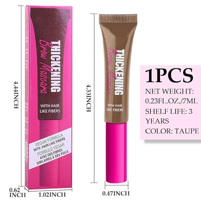 Kaely Thickening Brow Mascara, Tinted Eyebrow Gel Waterproof, Eyebrow Color Makeup, Vegan, Cruelty Free, maquillaje gel para cejas a prueba de agua, 06 Brunette