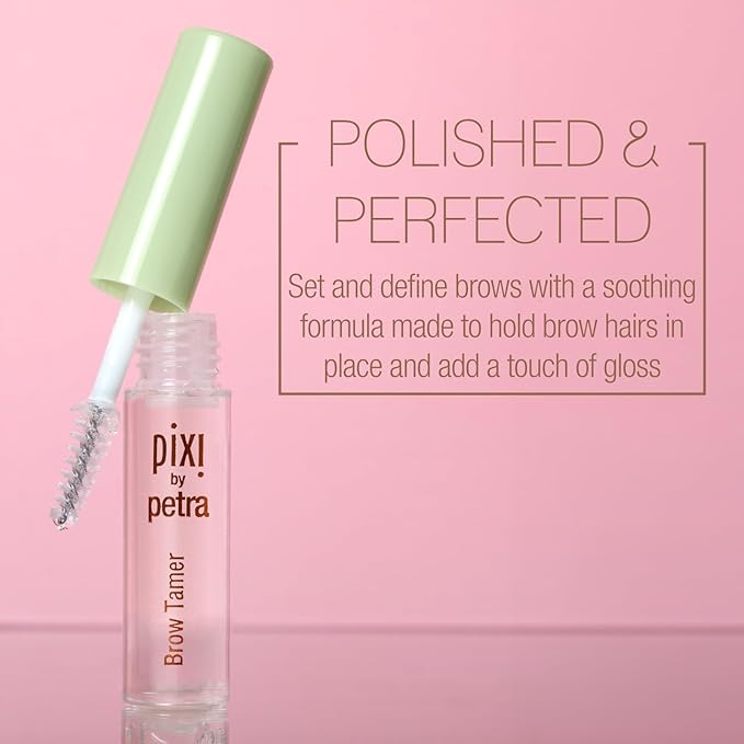 Pixi Beauty Brow Tamer Clear Eyebrow Gel, Long-Wearing Translucent Brow Setting Gel with Aloe Vera and Panthenol, Shapes Defines and Holds Brows, Non-Crunchy Flexible Hold, 4.5 ml / 0.15 fl oz