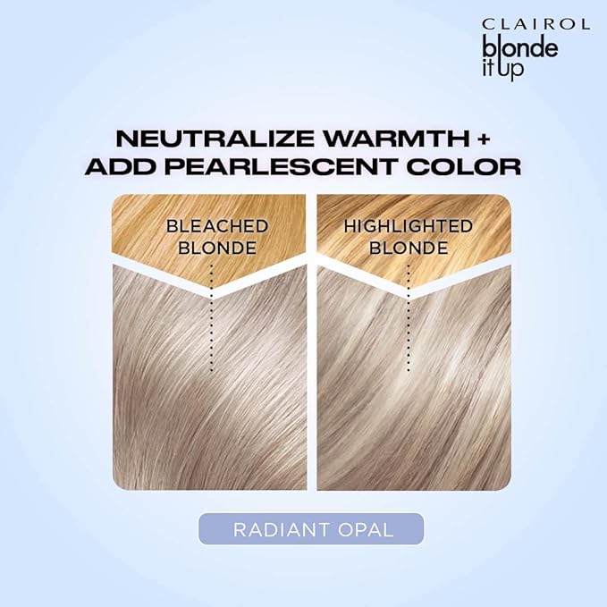 Clairol Blonde It Up Crystal Glow Toners Demi-Permanent Hair Dye, Radiant Opal Hair Color | Ammonia Free | Add Pearlescent Tones to Pre-Lightened Shades | Neutralizes Warmth | Pack of 1