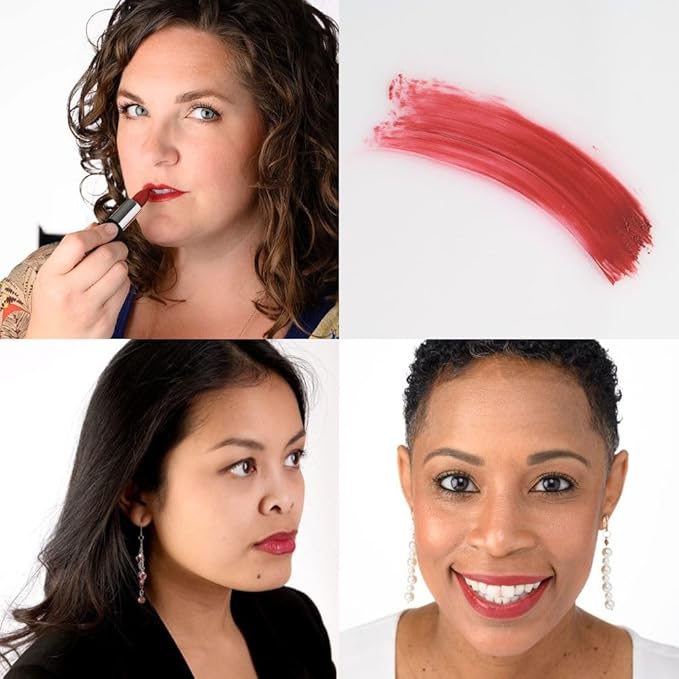 Red Apple Full Body Lipstick for Women - Vegan Gluten Free Organic Lipstick - Creamy Lip Color, Nourishing Lip Makeup w Vitamin E - NEUTRAL BRICK RED SHADE - APPLEY EVER AFTER