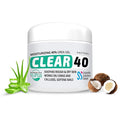 CLEAR 40 Urea Gel 40% (4 oz) with Tea Tree & Coconut Oil & Aloe Vera – Intensive Moisturizing & Exfoliating Gel for Dry Rough Skin, Feet, Heels, Elbows, Hands & Nails – Fast Absorbing Hydration