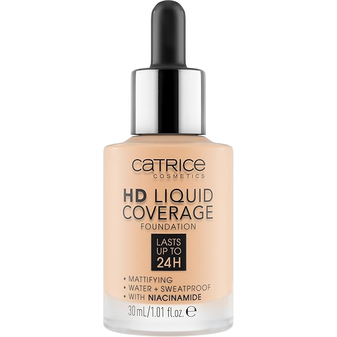 Catrice | HD Liquid Coverage Foundation | Flawless, High Coverage | Vegan & Cruelty Free (005 | Ivory Beige)