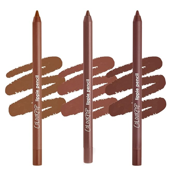 ColourPop Mocha Trio Lippie Lip Pencil Kit - High-Pigment, Long-Lasting & Sharpenable Lip Liner with High-Impact Color - Includes Shades CTRL, Chain Reaction + BFF3 (3 Count)