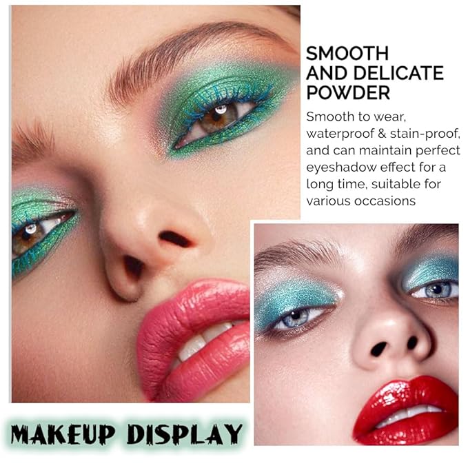 CAKAILA 9Colors Green Avocado Color Colorful Bright Eyeshadow Palette Makeup,Matte Sparkle Eye Shadow Palette Long Lasting Waterproof,Emerald Bright Eyeshadow Palette